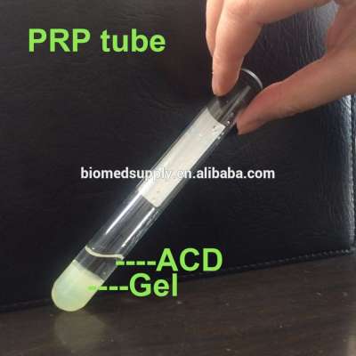 CE plastic surgery Medical supply 10ml and 12ml Vacuum Sterile PRP tube with ACD and separation gel